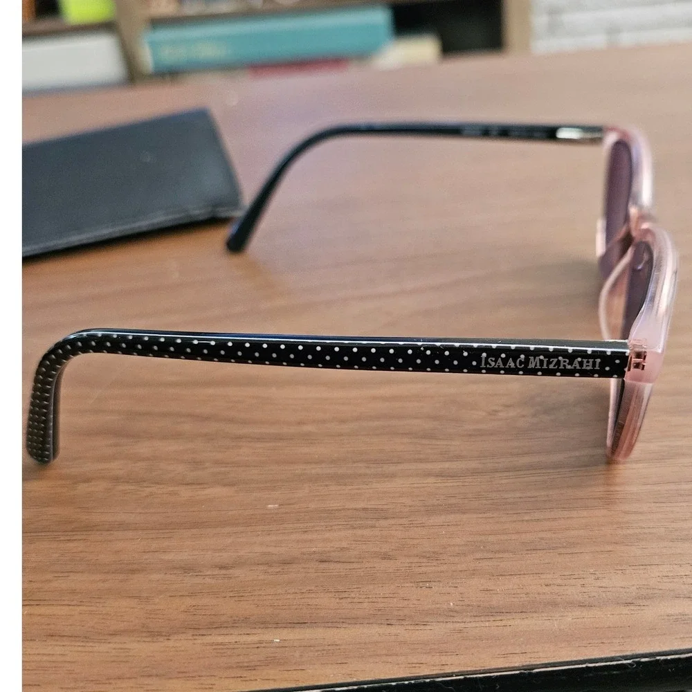 Authentic Isaac Mizrahi Frames Only Womens Pink Black Polka Dot IM30048 Cat Eye